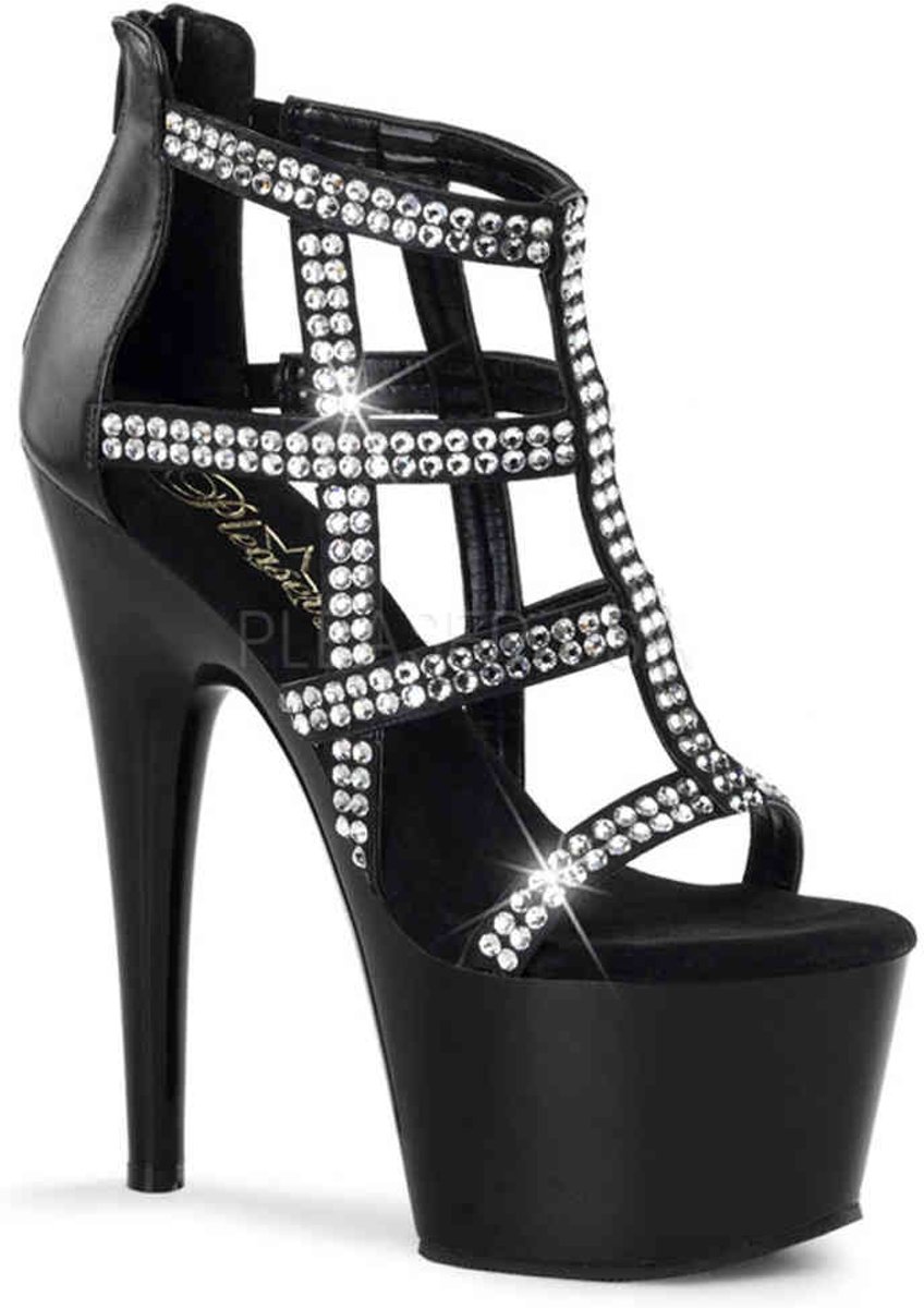 EU 35 = US 5 | ADORE-798 | 7 Heel, 2 3/4 PF Rhinestone Embellished Cage Bootie Sandal